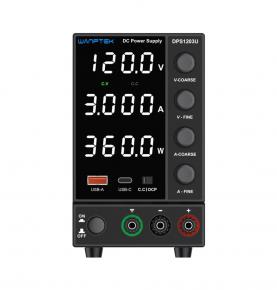 Wanptek Laboratory Power Supply DPS1203U (0-120V/0-3A), adjustable regulated power supply with USB charging interface